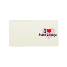 I Love State College, United States Address Labels