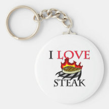 I Love Steak Key Chains