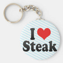 I Love Steak Keychain