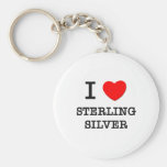 I Love Sterling Silver Keychains