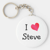 I Love Steve keychains