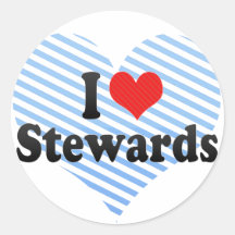 I Love Stewards Stickers