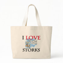 I Love Storks Tote Bag