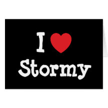 I love Stormy heart T-Shirt Card