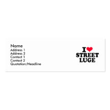 I love Street Luge Business Card Templates
