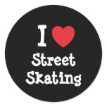 I love Street Skating heart custom personalized stickers