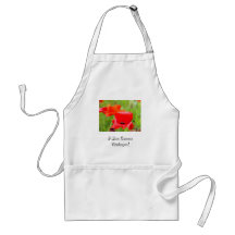 I Love Summer Barbeques! apron BBQ Poppies
