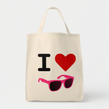 i love sunglasses canvas bag