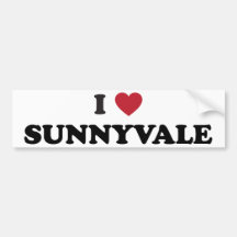 I Love Sunnyvale California Bumper Stickers
