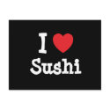 I love Sushi heart T-Shirt postcards