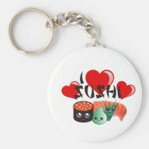 I Love Sushi Key Chains
