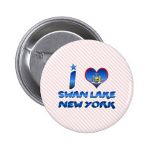 I love Swan Lake, New York Pinback Buttons