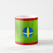 I Love Sweden football soccer flag mug
