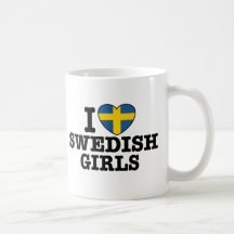 I Love Swedish Girls Coffee Mugs