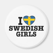 I Love Swedish Girls Fridge Magnets