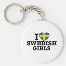 I Love Swedish Girls Keychain