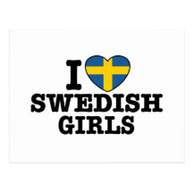 I Love Swedish Girls Post Card