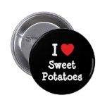 I love Sweet Potatoes heart T-Shirt Pins