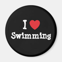 I love Swimming heart custom personalized Magnets