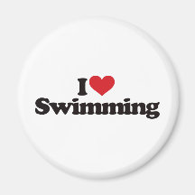 I Love Swimming Refrigerator Magnet