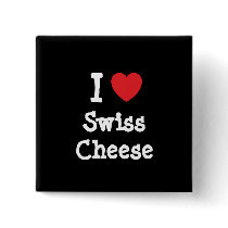 I love Swiss Cheese heart T-Shirt Pin