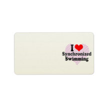 I love Synchronized Swimming Address Label