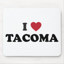 I Love Tacoma Washington Mouse Pads