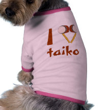 I Love Taiko Drumming Japanese Drums Doggie Tee