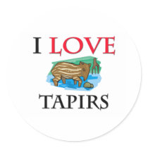 I Love Tapirs Round Sticker