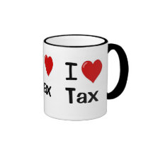 I Love Tax I Love Tax I Heart Tax Triple Sided Mugs