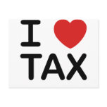 I Love Tax postcards