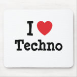I love Techno heart custom personalized Mousepad