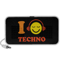 I love techno music smiley Doodle speakers