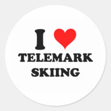 I Love Telemark Skiing Stickers
