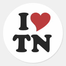 I Love Tennessee Round Sticker