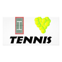 I love tennis customized photo card