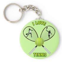 I LOVE TENNIS KEYCHAIN