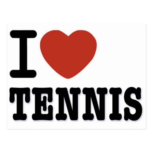 I LOVE TENNIS POSTCARD Zazzle