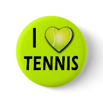 I Love Tennis with Tennis Ball Heart Pin