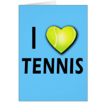 I Love Tennis with Tennis Ball Heart Greeting Card