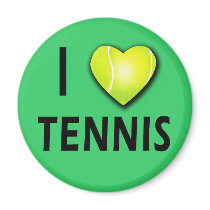 I Love Tennis with Tennis Ball Heart Refrigerator Magnets