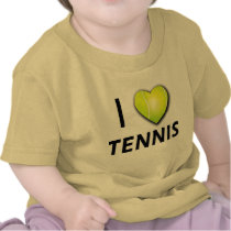 I Love Tennis with Tennis Ball Heart T Shirts