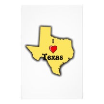 I Love Texas Stationery Design