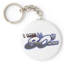 I Love the 80s Eighties MUSIC 1980s music fan Keychain