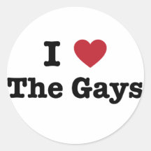 I Love The Gays Shirt Round Stickers