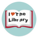I Love The Library stickers