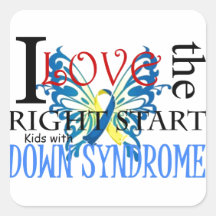 I Love The Right Start Kids with Down Syndrome Stickers