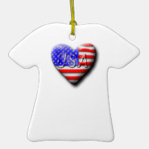 I love The USA Ornaments