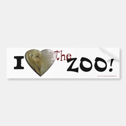 I Love the Zoo: Elephant Heart Bumper Stickers