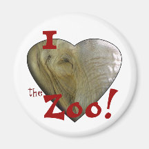 I Love the Zoo: Elephant Heart Magnets